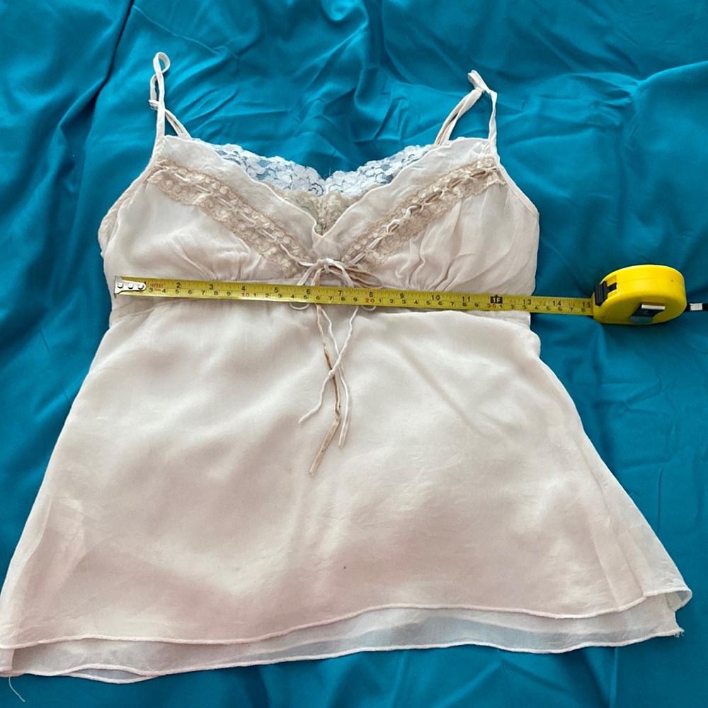 Sheer spaghetti strap - cream color - BEBE XS